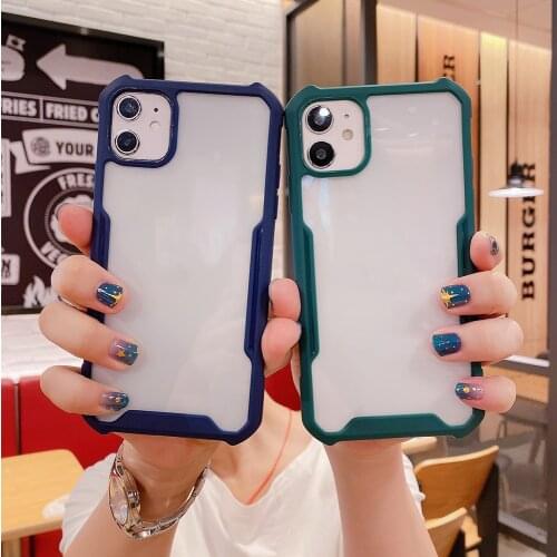 For IPhone 12 11 Pro XR X XS Max Luxury PC + TPU Bumper Phone Case For IPhone 8 7 6 6s Plus Shockproof Case Cover