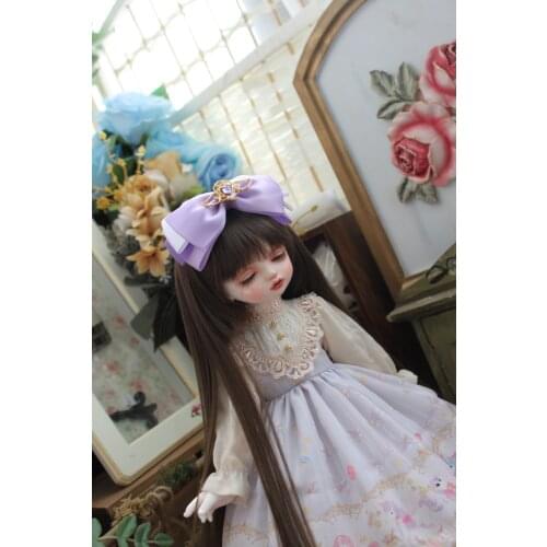 BJD doll dress is suitable for 1/41/6 Blythes giant baby MSD size fashion mystery dream dress dress + purple bow headpiece suit
