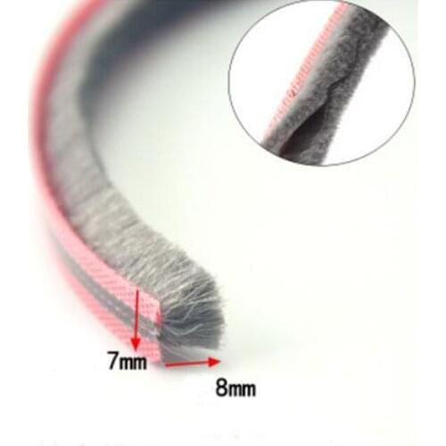 7mm x 8mm aluminum sliding door and window draught excluder brush pile seal weatherstrip dustproof strip