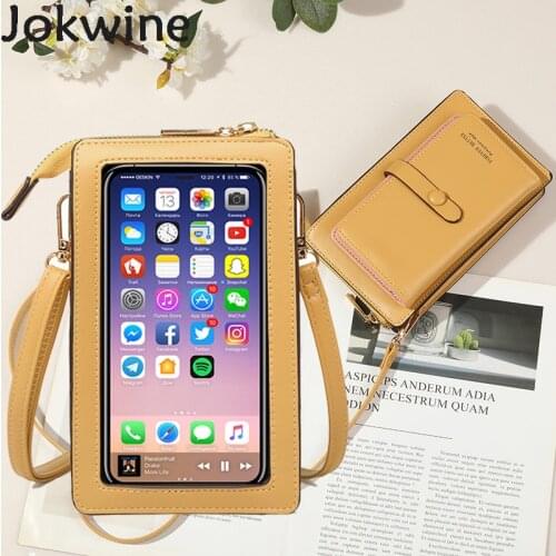 Mini PU Leather Phone Crossbody Bags for Women 2021 Summer Lady Shoulder Handbag Female Touch Screen Fashion Luxury Card Purses