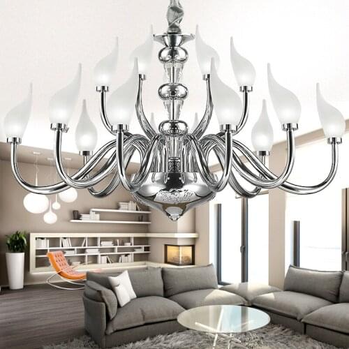 LED K9 Crystal Pendant Lamps Northern Europe Plated Chrome 110-220V Pendant lamp rose water lily chromeplate Swan lights