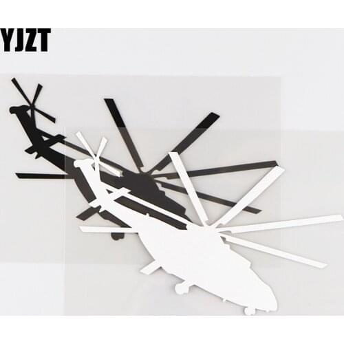 YJZT 14.8X10CM Creative Vinyl Decal Car Sticker Plane Helicopter Fun Decor Black / Silver 10A-0316
