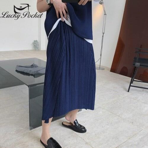 Women Summer Fashion Solid Color Pleated Skirt Female Brand High Quality Loose Skirts Ladies Casual Orange Elegant Skirt ML311