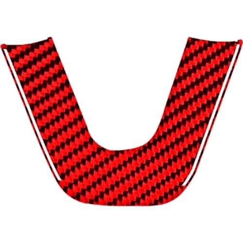 1PCS Red Carbon Fiber for Dodge Challenger 2015-2020 Car Steering Wheel Sticker Cover Trim Decorative