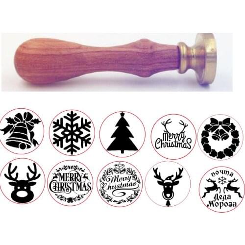 1pc Santa Claus Tree Snowflakes Wax Seal Stamp Retro Antique Sealing Wax Scrapbooking Stamps HEAD Wedding Decorative Invitation