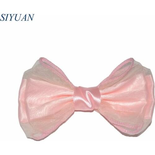 10pcs/lot Hair Clip with Butterfly Knot 4.5*2.8'' Double Layer Silk Bow Hairpin Headwear Accessories On Sale FC122