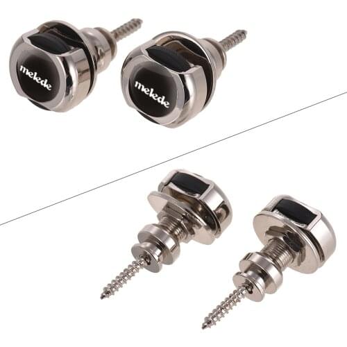 2pcs Guitar Strap Locks Metal Security Quick Release Strap Buttons Retainer Silver for Acoustic Electric Guitars Bass