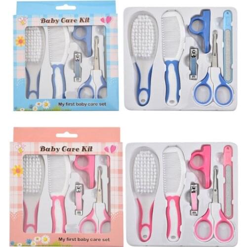 6 Pcs Baby Nail Hair Daily Care Kit Newborn Kids Grooming Brush and Manicure Set F3ME