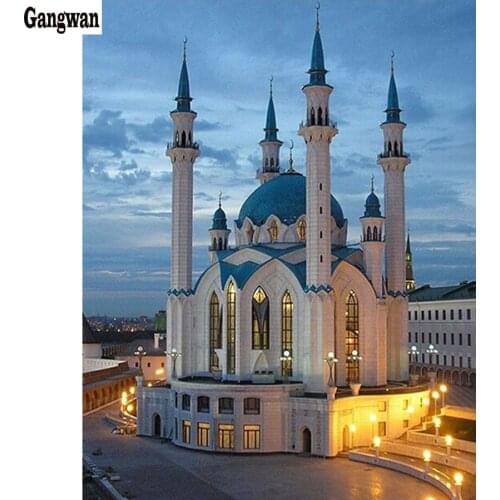 New DIY Diamond Embroidery Full Resin Square 5D Pastd Diamond Pattern Kul Sharif Mosque Diamond Rhinestone Mosaic decoration