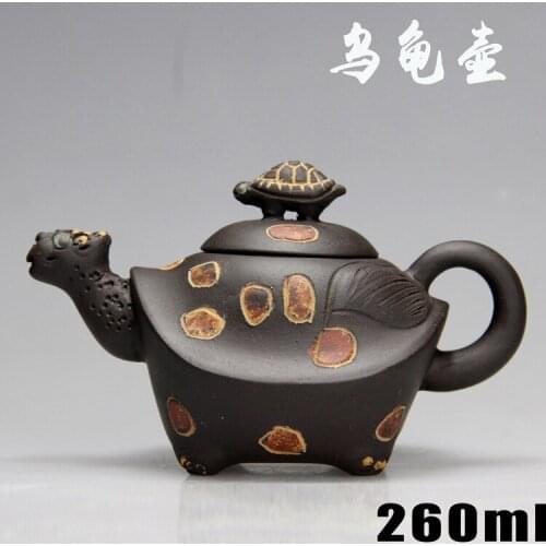 AUTHENTIC YIXING ZISHA MASTERS HANDMADE TEAPOT ORE PURPLE MUD TURTLE POT CRAFTS WHOLESALE AND RETAIL 302