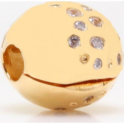 Bewill S925 Silver Glittering star piece without silicone fixing clip beads Zircon positioning buckle fit original Bracelet