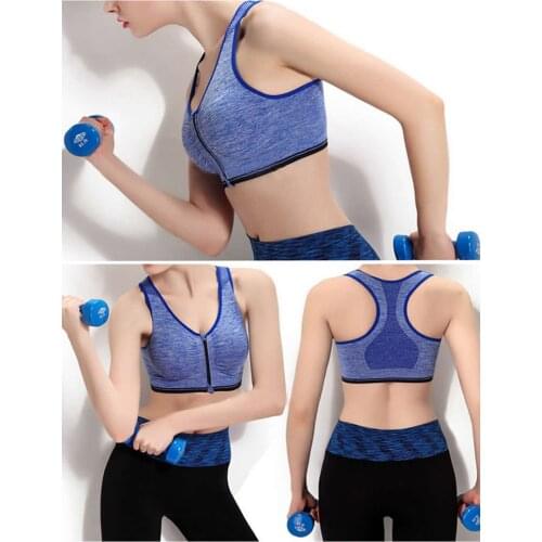 5 style Zipper Front Push Up Top Bra Padded Wire free Runing bras Seamless Fitness sports bras for large breasts