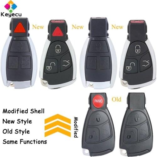 KEYECU Remote Control Car Key Shell Case Cover With 3 4 Buttons - Fob for Mercedes Benz C B E Class W203 W211 W204 YU BN CLS CLK
