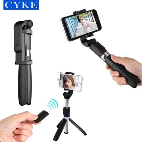CYKE L01 Bluetooths Selfie Stick Mini Retractable Tripod Monopod Stabilizer For Iphone 12 Huawei Samsung Xiaomi Camera Gopro