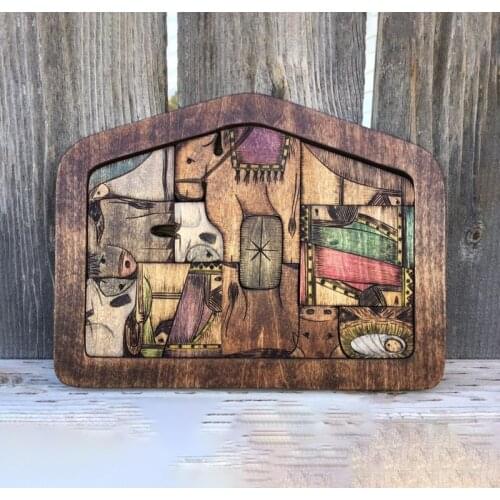 Wooden Nativity Puzzle With Wood Burned Design Wooden Jesus Puzzle Ornament Home Decoration For Kids Family Christian Plaques