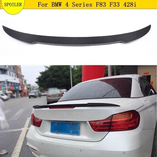 For Carbon Fiber Car Rear Wing Trunk Lip Spoilers For BMW 4 Series F83 F33 428i 2014 2015 2016 2017 2018