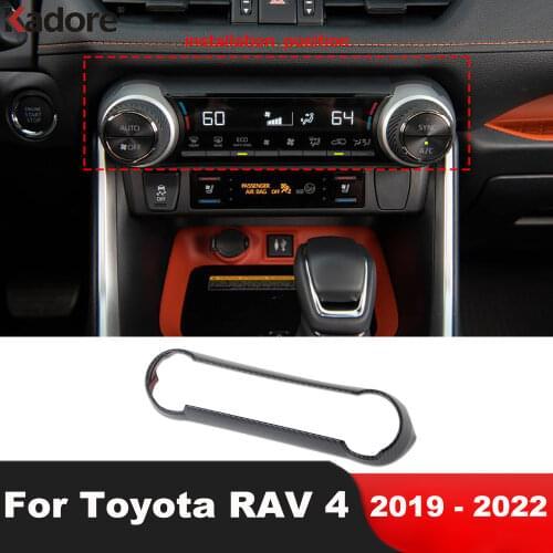 For Toyota RAV4 RAV 4 2019 2020 2021 Carbon Fiber Interior Air Conditioning AC Switch Button Panel Cover Trim Car Accessories
