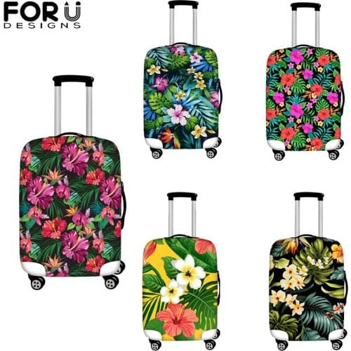 FORUDESIGNS Travel Accessories Luggage Cover Tropical Hawaii Hibiscus Flower Print Thicker Suitcase Dustproof Protective Cover