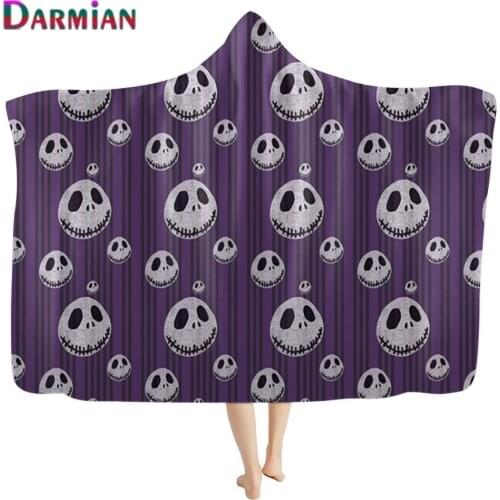 DARMIAN Night Before Christmas Sherpa Fleece Wearable Hooded Blanket for Adult Kids Microfiber Sofa Bedroom Warm Throw Blanket