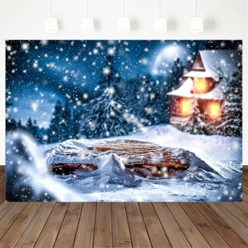 Photography Backdrops Christmas Pine Room Snow Winter Background For Photo Studio Backdrop Party Decoration Props Printed