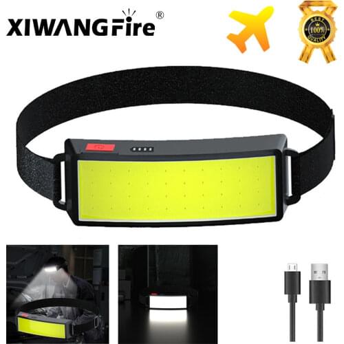 COB Wick Headlamp Wide Range Soft Light LED Headlight with Built-in Rechargeable Lithium Battery Outdoor Camping bright light