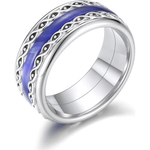 Cremo Stainless Steel Ring Purple Resin Ladies Layered Core Ring Interchangeable Handmade Ring Femme Bijoux