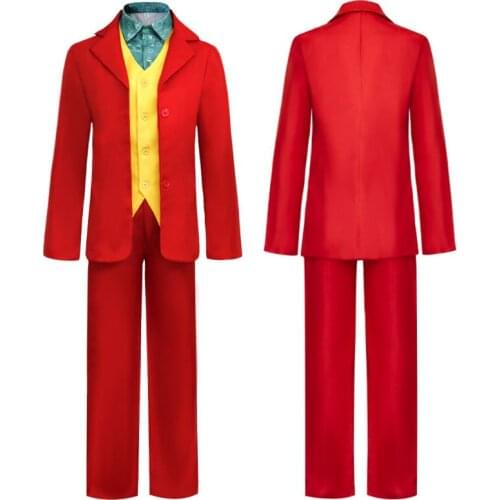 Movie Joker Costume Cosplay Adult Joaquin Phoenix Arthur Fleck Suit Halloween Party Show Uniforms Wig Role Playing C170871AD