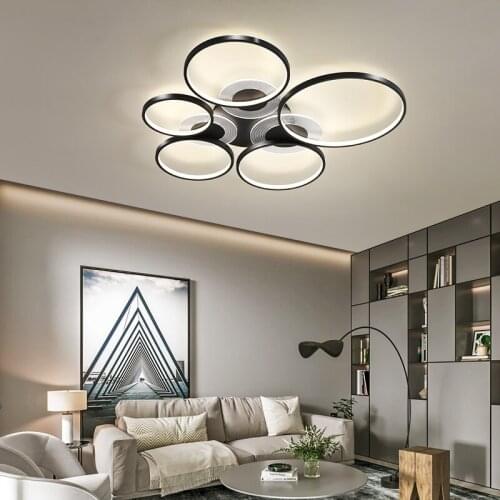 Remote Dimming Modern Led Chandelier Light Aluminium 90-265V Suspension Lamp for Dinning Room Flower Pendant hanging