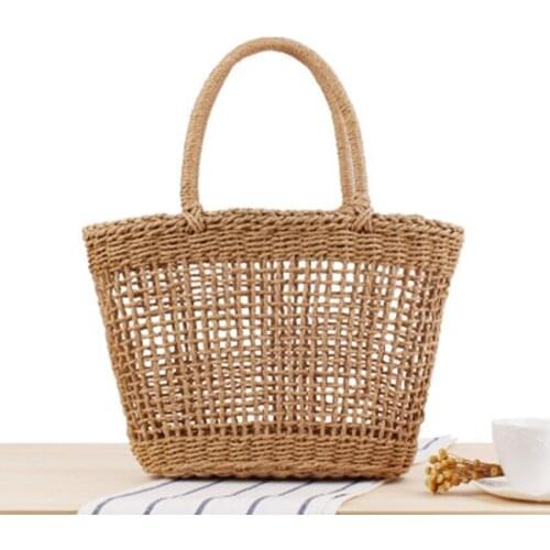 National style mobile new hollow woven bag travel holiday travel basket tide personality straw beach bag