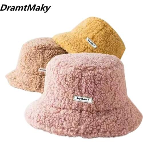 New Thicken winter Bucket Hat Fisherman Hat outdoor travel hat Sun Cap Hats for Women Star with the same paragraph fashion