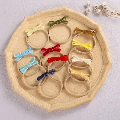 40pc/lot New 2.4inch Velvet Bows Baby Nylon Headband,Solid Hair Bow With Nylon Headband or Hair Clip Kid Girls Hair Accessories