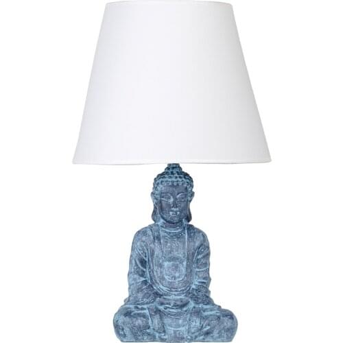 Qdec New Season Gift Decorative Accessories Home Office Bedroom Study Desk Modern Designed Anthracite-White Buddha Sculpture Lampshade