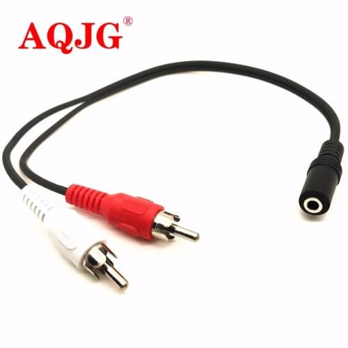 Original 3.5mm Plug Female Jack to 2 RCA Male Stereo Audio Cable Adapter Y Splitter Converter 30cm