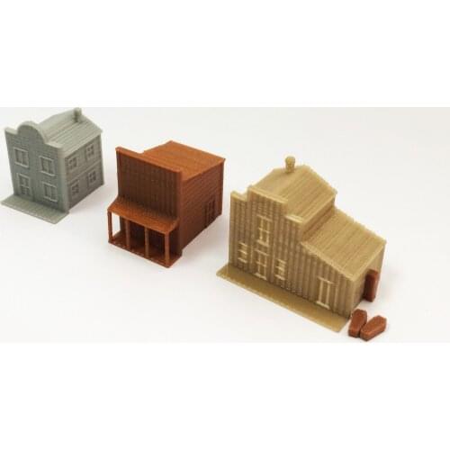Outland Models Old West 2-Story House Set Z Scale 1:220 Train Railway Layout