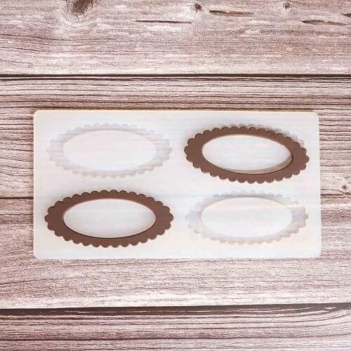 Hollow ring mirror Shape Chocolate Stencil Mold Cake Decorating Silicone Mold Transfer Sheet Baking Chablon DIY Chocolate Desser