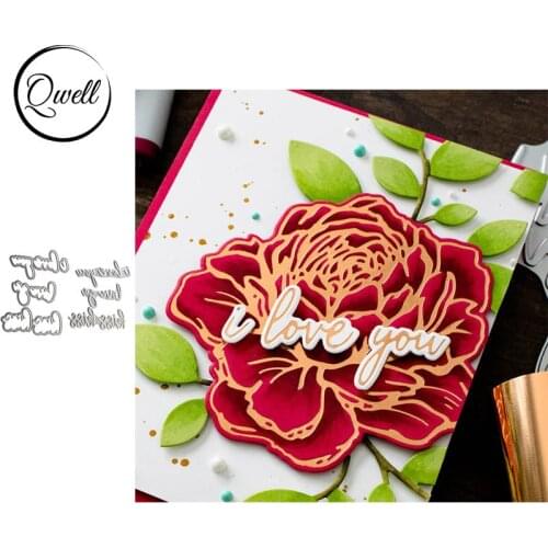 QWELL Word Hot Foil Plate and Metal Cutting Dies for Scrapbooking and Cards Making Paper Embossing Craft New 2019 die cuts