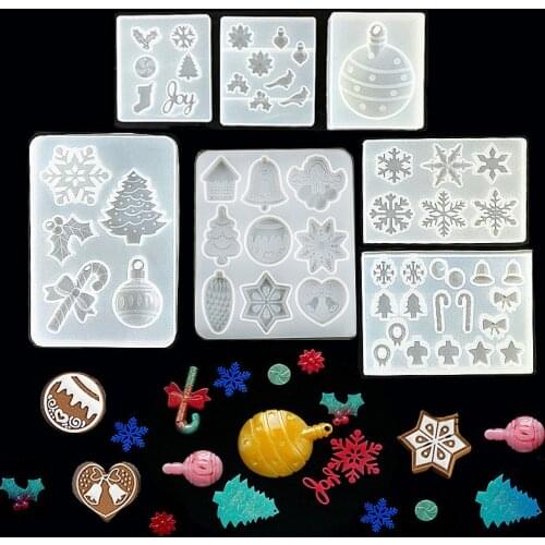 Christmas tree snowflake charms Silicone Mold Pendants Ornaments DIY mold Epoxy Resin UV Resin Jewelry Making DIY mold