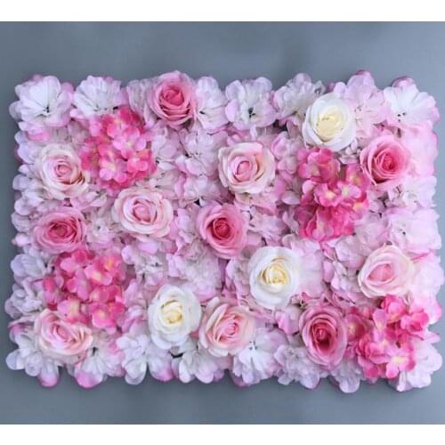 Pink Silk Rose Artificial Flower Wall Mats Party Home decoration Hang on Wall flower Mat romantic wedding background decoration