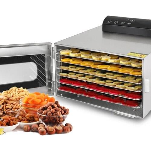 110V 220V 6 Trays Food Dehydrator Stainless Steel Snacks Dehydration Dryer Fruit Vegetable Herb Meat Drying Machine EU/AU/UK/US