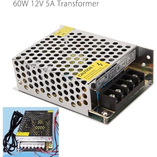 AC 85-265V To DC 5A 60W 12V LED Switching Power Supply Driver For Strip Light Lamp Lighting