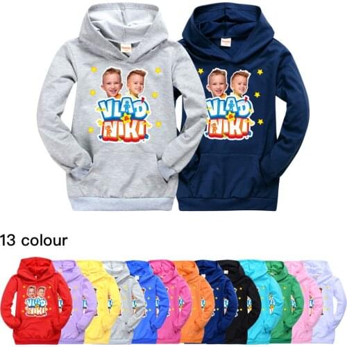 Vlad Niki Toddler Sweatshirt Cotton Baby Boys Clothing Little Kids Fall Hooded Tshirt Clothes for Teens Girls Pocket Pink Shirt