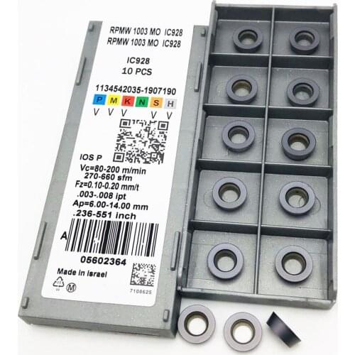Carbide insert RPMW1003 MO IC928 inner circle CNC lathe milling cutter lathe parts tool RPMW 1003MO cutting tool turning tool