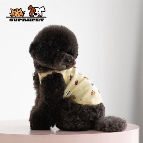 Spring Cartoon Pet Clothes for Teddy Home Dog Costume Comfortable Cotton T-shirt for Small Medium Dogs Puppy Yorkshire Clothes
