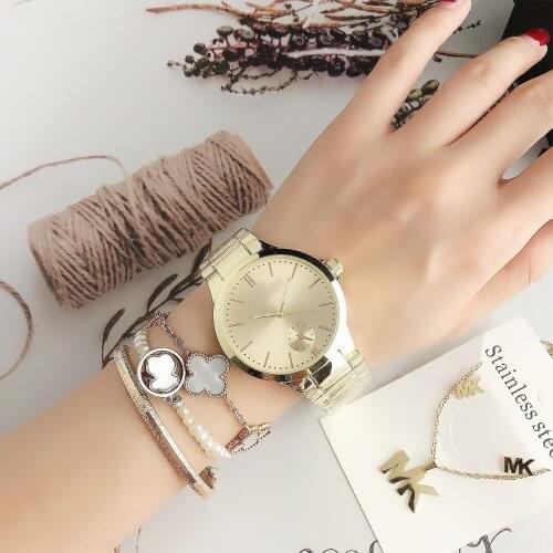 Mens Gold Quartz Watch Waterproof High-end Ladies Rose Gold Watch Silver Combination Watches Electroplating Precision Timing