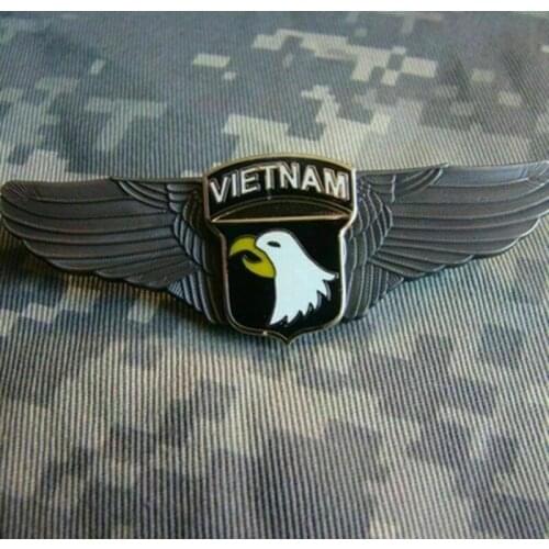 101st Airborne Division Vietnam Us Army Military Pilot Wing Badge Pin