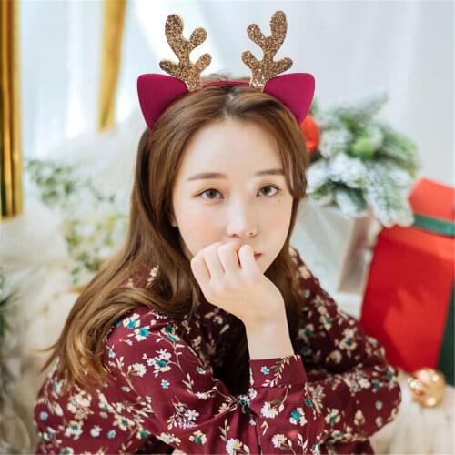 1 Pc Christmas Headbands Deer Antler Hair Bands for Women Hair Hoops Kids Adult Headwear Xmas Decorations Hair Accessories