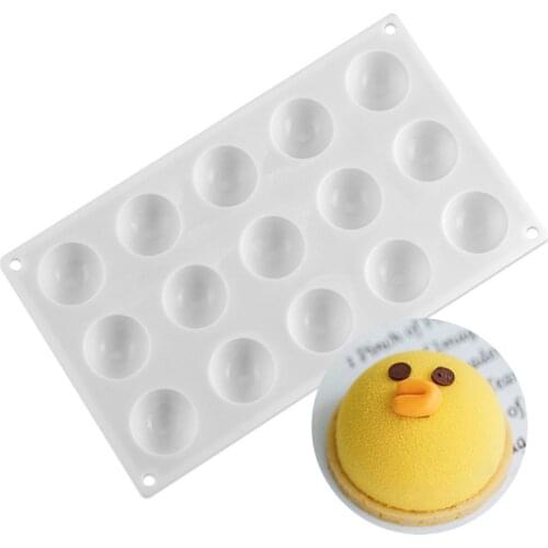15 Cavity Round Spherical Silicone Cake Mold for French Dessert Chocolate Mousse Bread Egg Tart Candy Bakeware Decorating Tools