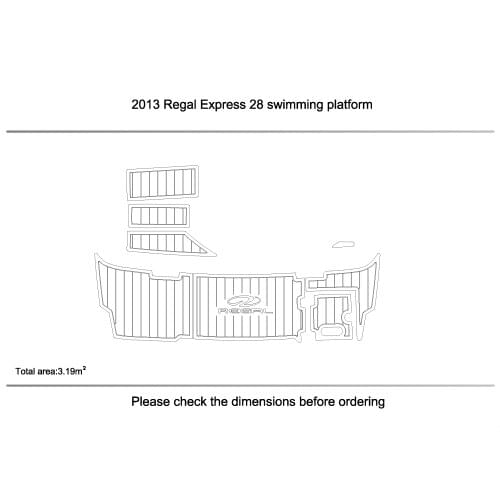 2013 REGAL 28 express Swimming platform Pads 1/4" 6mm EVA Teak deck mat