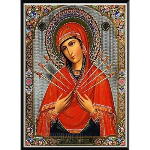 5D figuras religiosas pintura de diamante redondo hecho a mano bordado de diamantes mosaico decoración del hogar nuevo