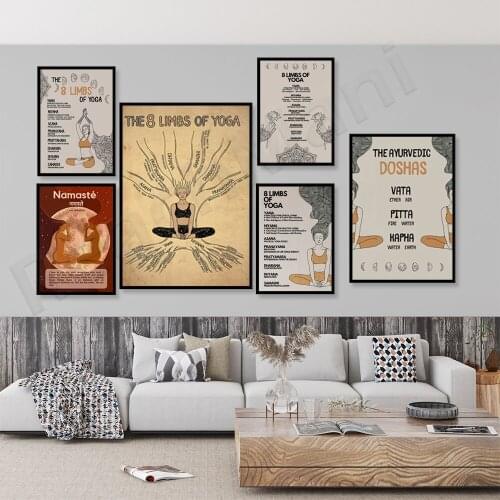 Ashtanga yoga meditation, the goddess of He October can print health posters, calm and peaceful home office yoga room decoration